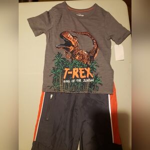 OshKosh B'gosh Gray and Orange T-Rex Set